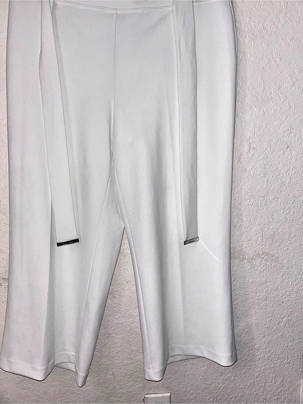Calvin Klein Wide Leg Pants in White Size L - Picture 8 of 8